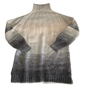 A by Anthropologie Ombre Knit Turtleneck Sweater Women's XS | Gray | Wool Blend